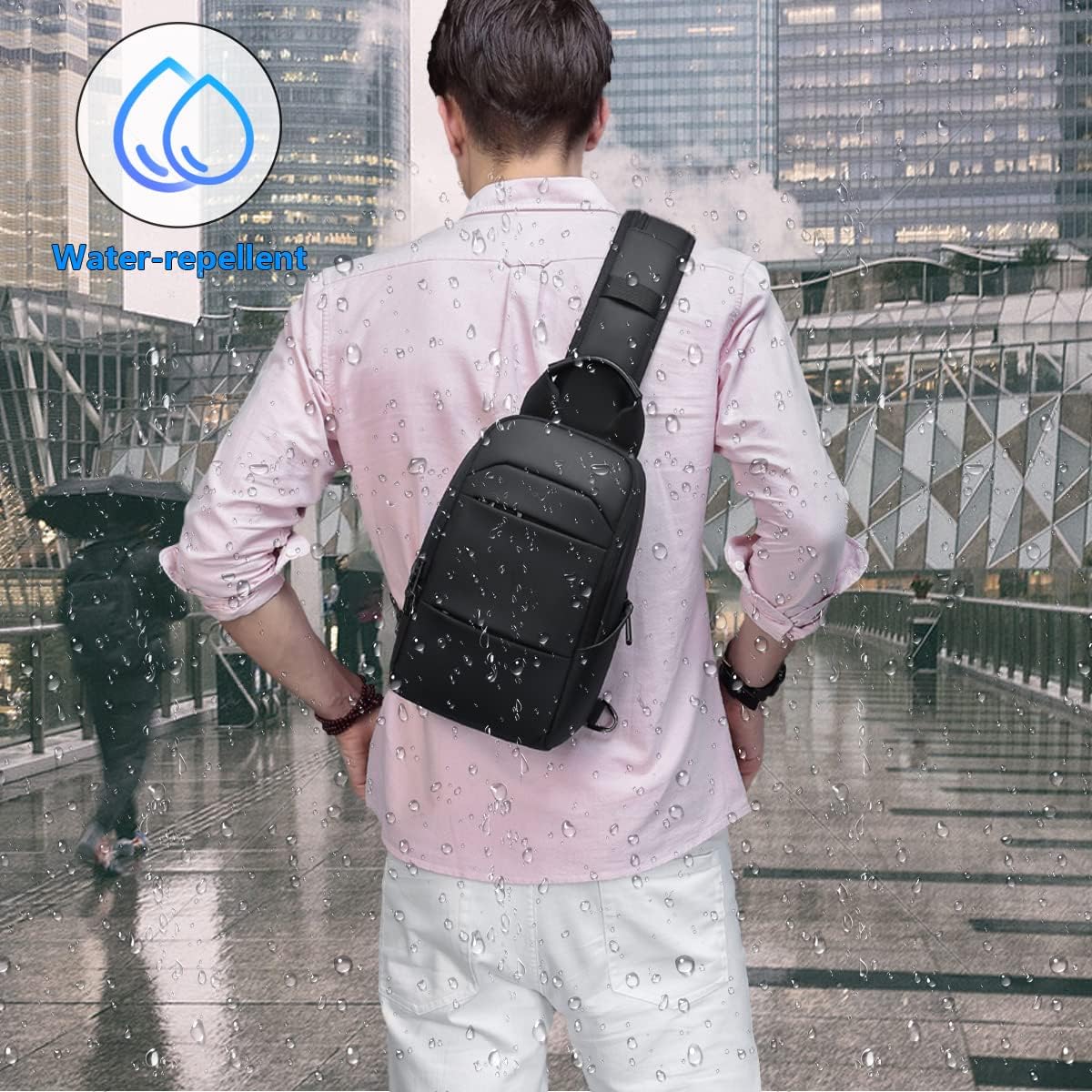 Eurcool Mens Shoulder Bag,Small Sling Messenger Bags,Water Repellent Cross Body Chest Bag,Running Hiking Biking Daypacks … - Image 2